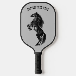 Rearing Horse Pickleball Paddle Custom Text Name