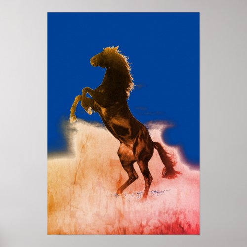 Rearing Horse Pop Art Poster