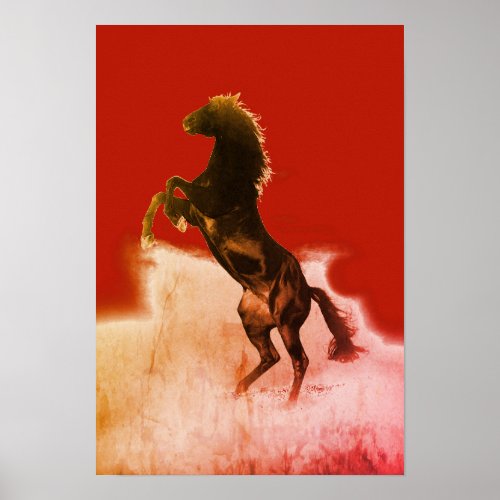 Rearing Horse Poster