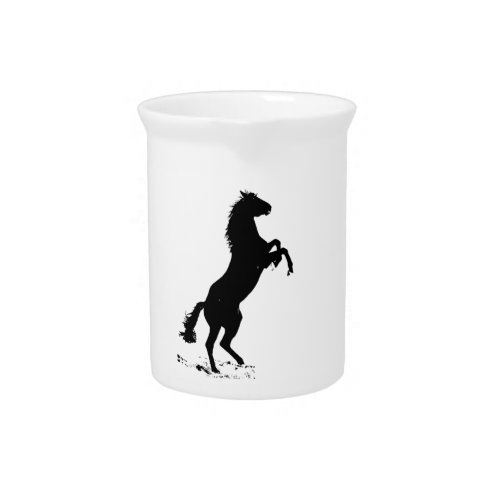 Rearing Horse Silhouette Beverage Pitcher