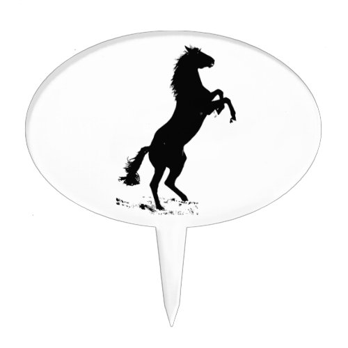 Rearing Horse Silhouette Cake Topper