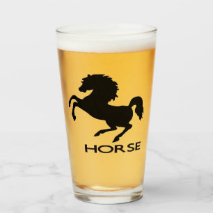 Rearing horse silhouette glass