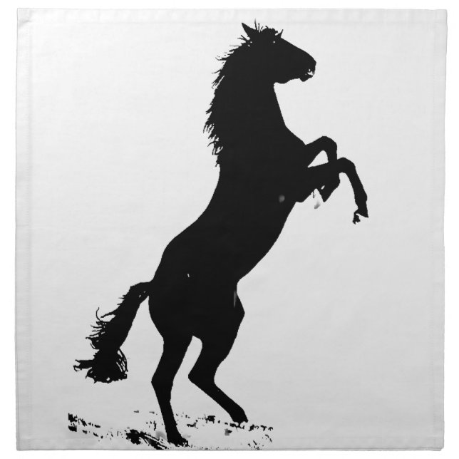 Rearing Horse Silhouette Napkin (Front)