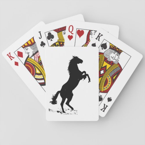 Rearing Horse Silhouette Poker Cards