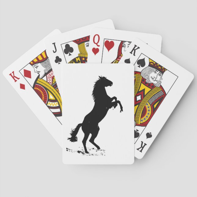 Rearing Horse Silhouette Poker Cards (Back)