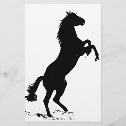 Rearing Horse Silhouette Stationery