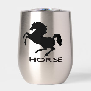 Rearing horse silhouette thermal wine tumbler