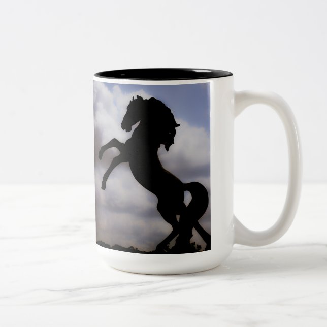 Rearing Horse Two-Tone Coffee Mug (Right)