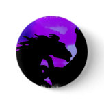 Rearing Horses Design Round Button