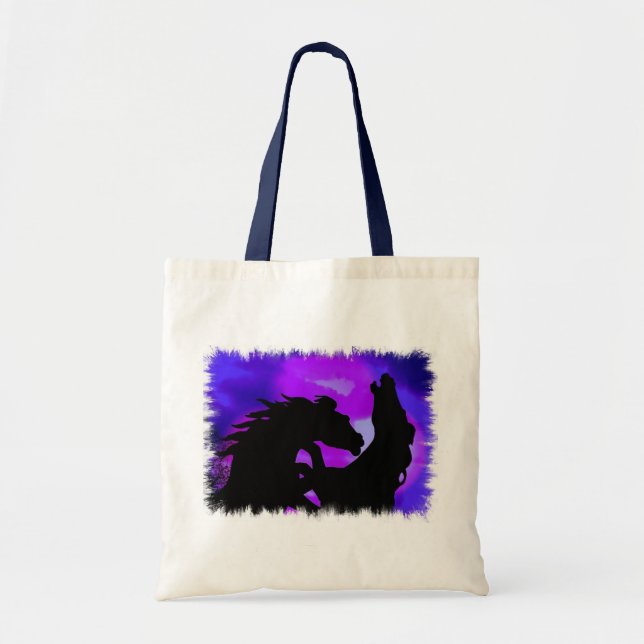 Rearing Horses Design Tote Bag (Front)