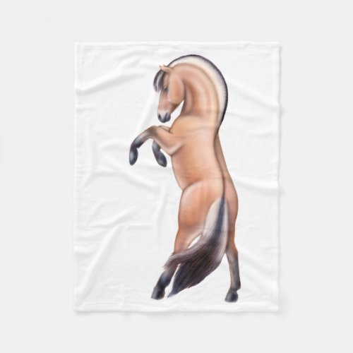 Rearing Norwegian Fjord Horse Fleece Blanket