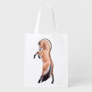 Rearing Norwegian Fjord Horse Grocery Bag