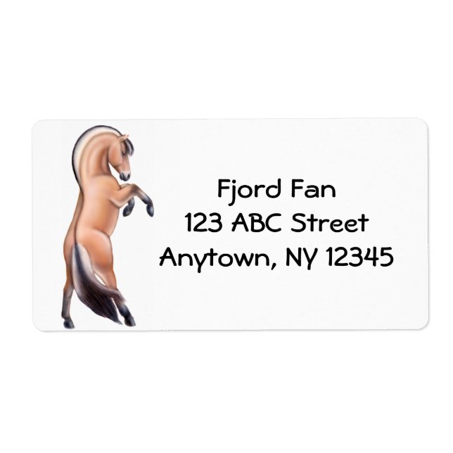 Rearing Norwegian Fjord Horse Label (Front)