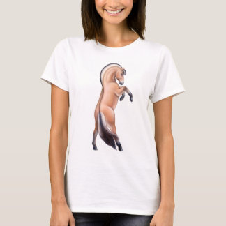 Rearing Norwegian Fjord Horse Ladies Babydoll T-Shirt