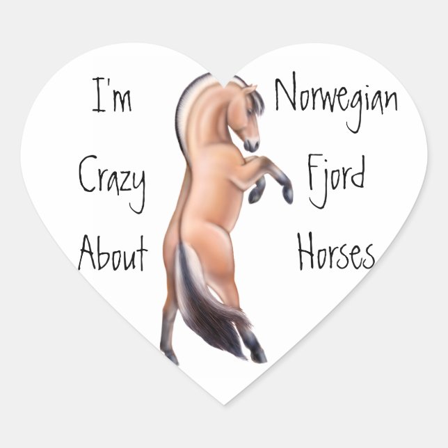 Rearing Norwegian Fjord Horse Love Sticker (Front)