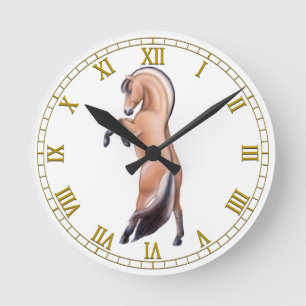 Rearing Norwegian Fjord Horse Wall Clock