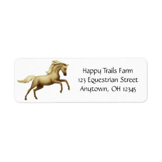 Rearing Palomino Horse Label
