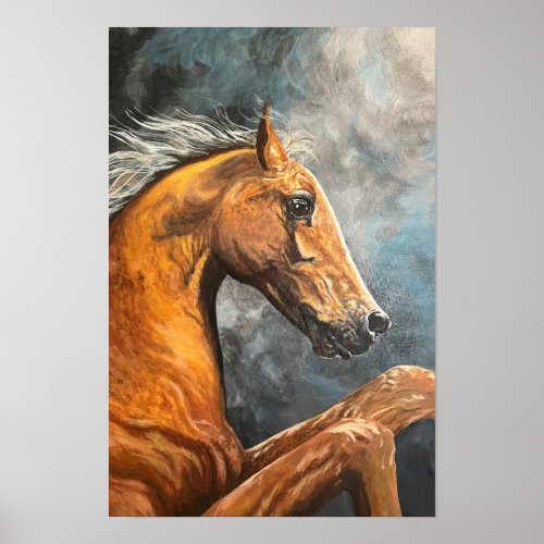 Rearing Palomino Horse Poster