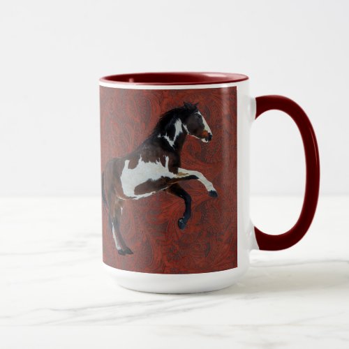 Rearing Pinto Paint Stallion Horse Mug