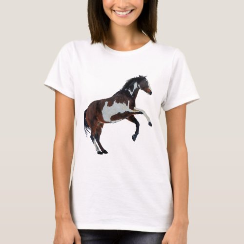 Rearing Pinto Paint Stallion Horse T_Shirt