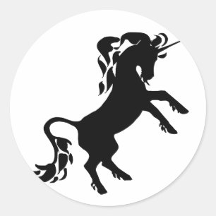 Rearing Unicorn Classic Round Sticker