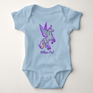 Rearing Unicorn Guardian Angel Baby Bodysuit