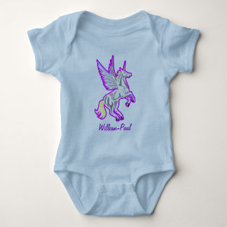 Rearing Unicorn Guardian Angel Baby Bodysuit