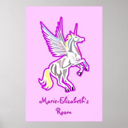 Rearing Unicorn Guardian Angel poster
