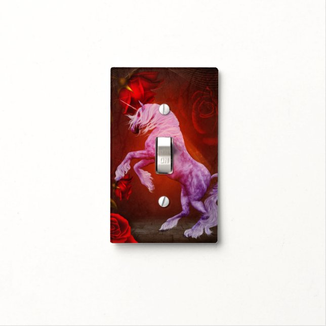Rearing Unicorn Horse Animal Light Switch Cover (In Situ)