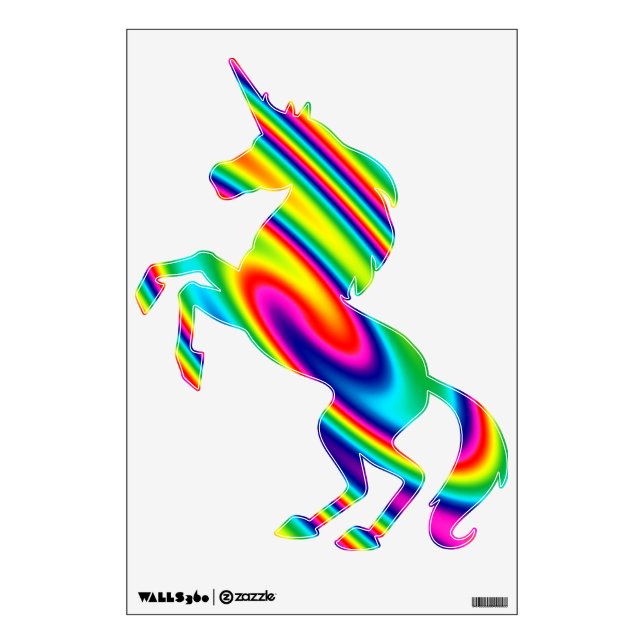 Rearing Unicorn Rainbow Twirl Wall Decal (Front)