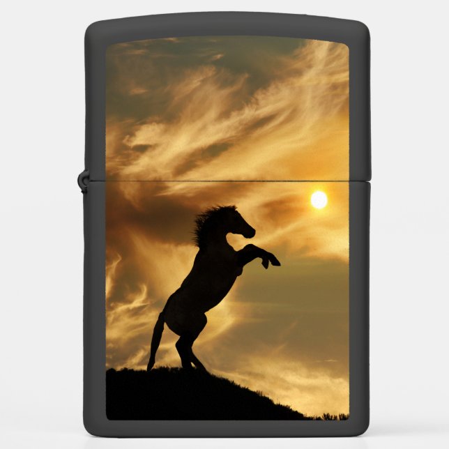 Rearing Wild Horse Lighter (Front)