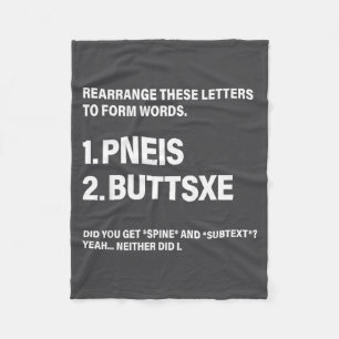 Rearrange These Letters To Form Words Fleece Blanket