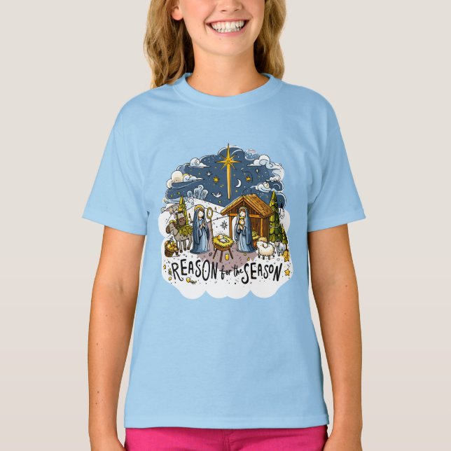 Reason For The Season The Nativity Of Jesus T-Shirt (Front)