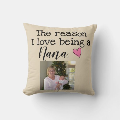 reason i love being a nana personalized throw pillow