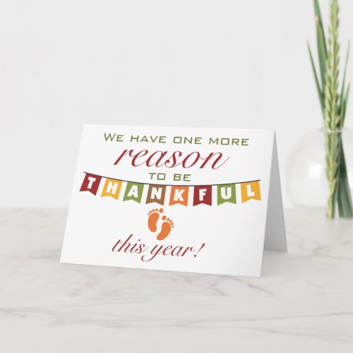 Reason To Be Thankful Baby Announcement Card