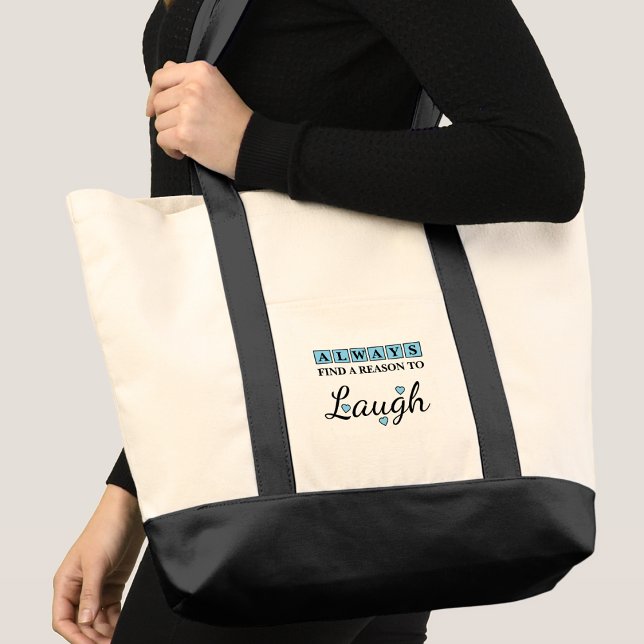 Reason to laugh blue love hearts tote bag (Creator Uploaded)