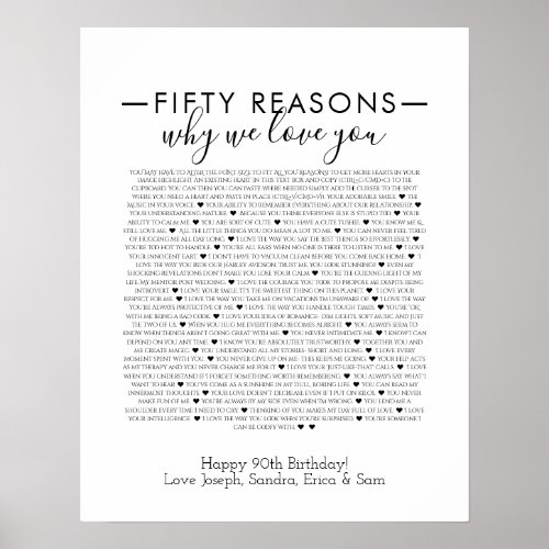 reason we love you poster Black font 50