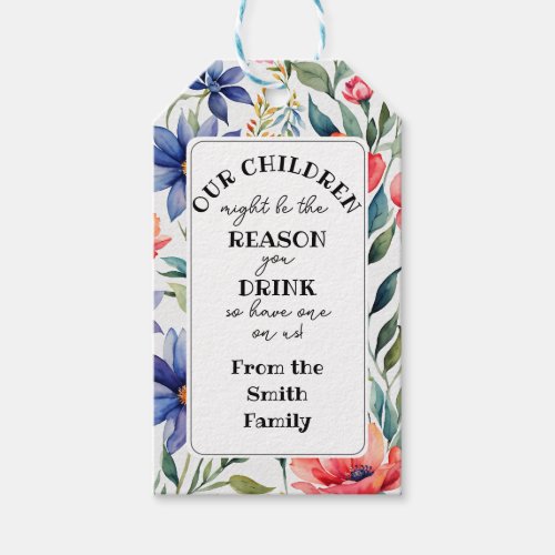 reason you drink teacher appreciation floral  gift tags