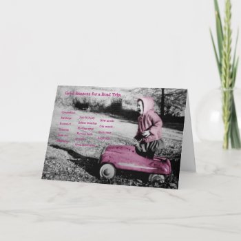 Reasons For Road Trip Hot Pink Card by shotwellphoto at Zazzle