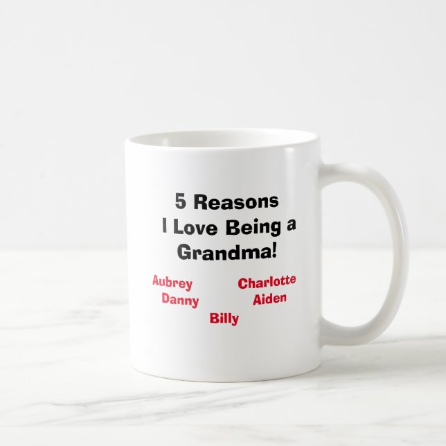 "Reasons I Love Being a Grandma!" Personalized Mug (Right)