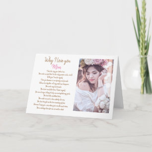 reasons I love you with photo Card