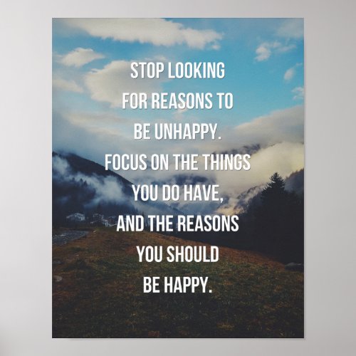 Reasons To Be Happy Quote Poster