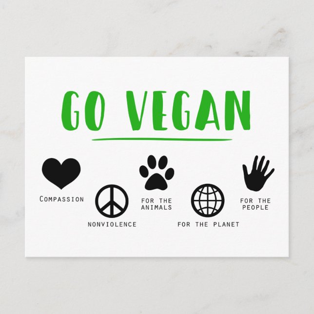 Reasons to Go Vegan Postcard (Front)