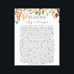 reasons we love you, 50 Reasons, 60th birthday Can Canvas Print<br><div class="desc">This is a DO IT YOURSELF XX Reasons why we love you. You can edit the main body text</div>