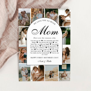 Reasons We Love You Mom Photo Collage Mother's Day Card