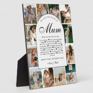 Reasons We Love You Mum Photo Grid Collage Plaque