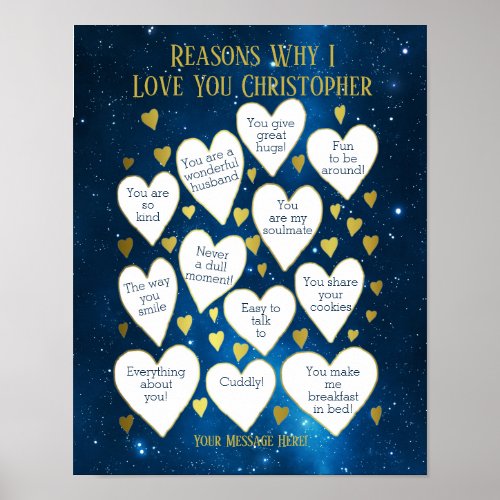 Reasons Why I Love You Birthday Poster