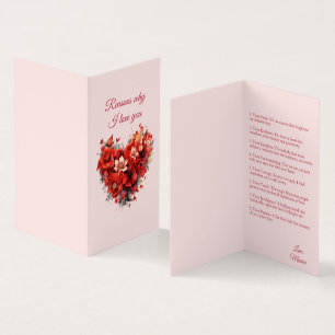 Reasons Why I love You Custom Valentine's Card