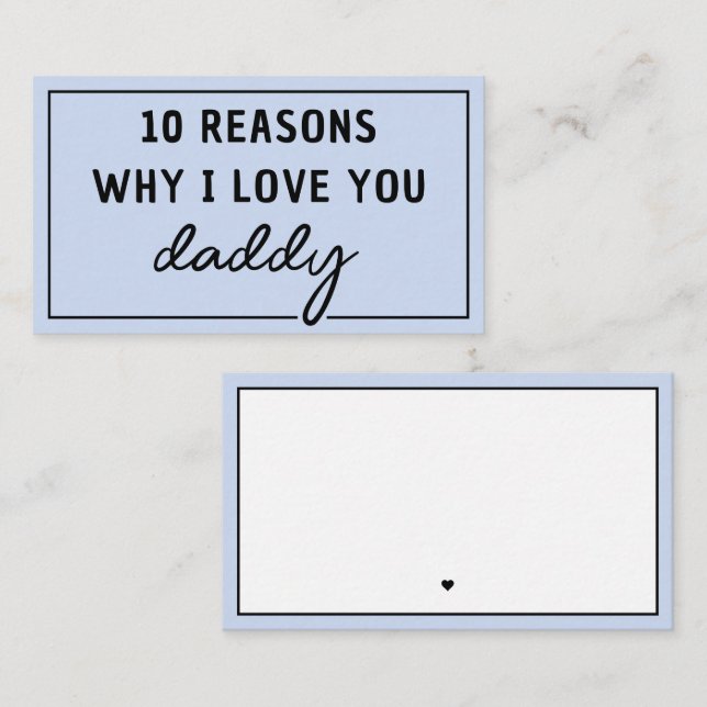 Reasons Why I Love You Daddy Father's Day Cute Note Card (Front/Back)