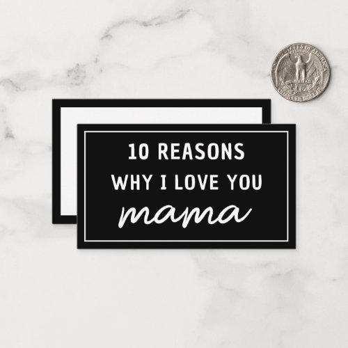 Reasons Why I Love You Mom Mothers Day Cute Note Card